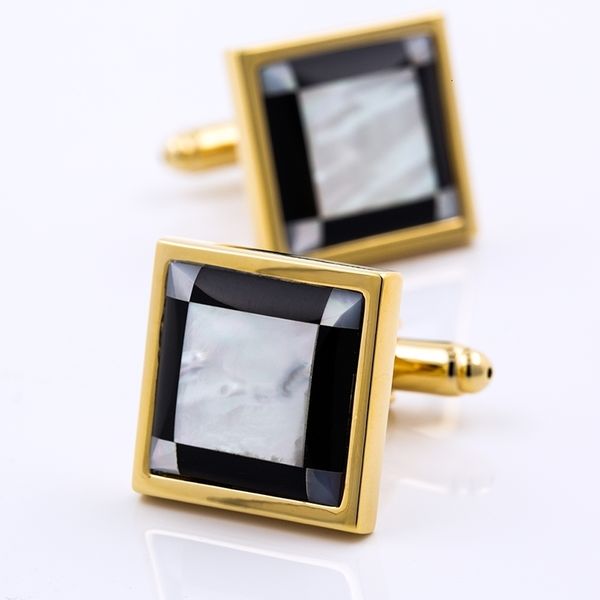 cuff links kflk brand men square gold color shell cufflinks wedding gift button products 230710, Silver
cuff links kflk brand men square gold color shell cufflinks wedding gift button products 230710, Silver