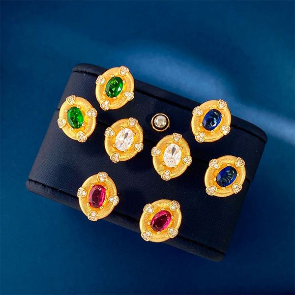 italian brushed medieval earrings cross europe and the united states retro geometry rose red diamond gold stud earrings female, Silver
italian brushed medieval earrings cross europe and the united states retro geometry rose red diamond gold stud earrings female, Silver