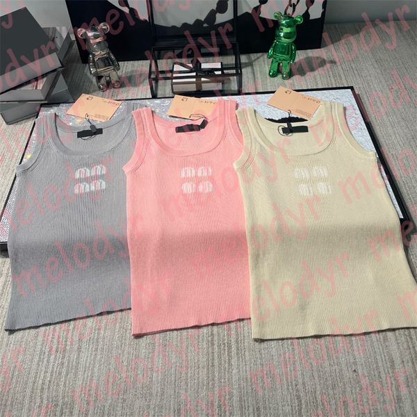 letter print knitted tanks tees women designer summer breathable sleevless knits vest tees, White
letter print knitted tanks tees women designer summer breathable sleevless knits vest tees, White