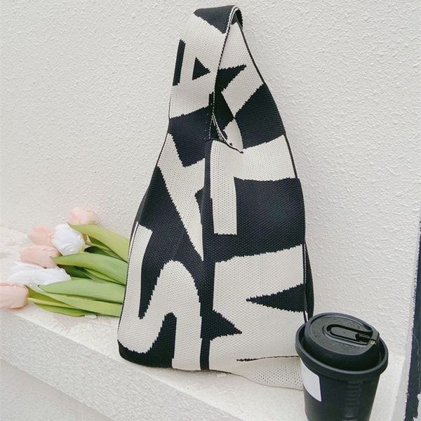 evening bags fashion black and white irregular graphic knit tote bag large capacity retro chic handbag female woven shopper purse travel 230
evening bags fashion black and white irregular graphic knit tote bag large capacity retro chic handbag female woven shopper purse travel 230