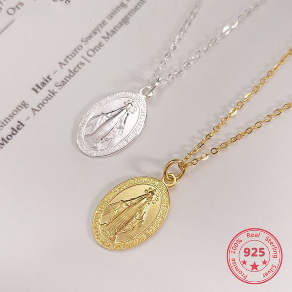 pendant necklaces pure 925 silver european american design creative concise maria pendant gold charm necklace fine jewelry 230710
pendant necklaces pure 925 silver european american design creative concise maria pendant gold charm necklace fine jewelry 230710