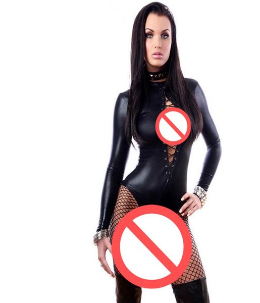 women faux leather lingerie underwear long sleeve teddy lace up gothic punk high cut leotard catsuit erotic clubwear costume5508884, Black
women faux leather lingerie underwear long sleeve teddy lace up gothic punk high cut leotard catsuit erotic clubwear costume5508884, Black