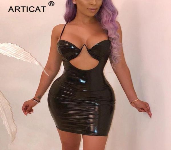 articat bodycon christmas party dress women spaghetti strap hollow out pu leather dress vintage bandage club dress vestidos y5698976, Black;pink
articat bodycon christmas party dress women spaghetti strap hollow out pu leather dress vintage bandage club dress vestidos y5698976, Black;pink