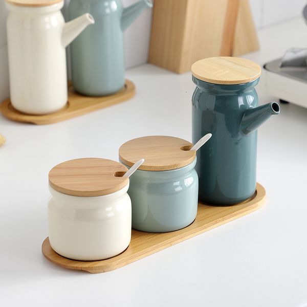 Storage Bottles Jars Ceramic Seasoning Jar with Wood — compare prices at CompareOffers