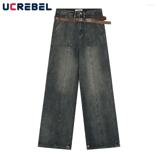 men's jeans washed mens streetwear with belt loose straight-leg pants spring autumn casual wide leg denim men, Blue
men's jeans washed mens streetwear with belt loose straight-leg pants spring autumn casual wide leg denim men, Blue