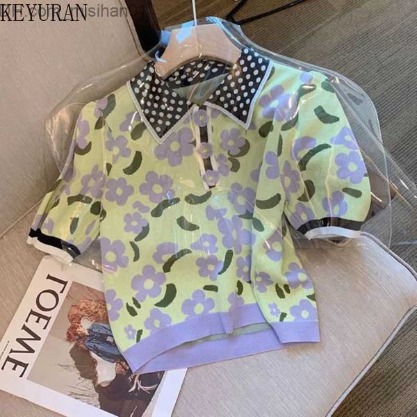 women's sweaters korean contrasting floral jacquard polo neck short sleeved sweater for women's 2023 summer new vintage chic knit, White;black
women's sweaters korean contrasting floral jacquard polo neck short sleeved sweater for women's 2023 summer new vintage chic knit, White;black