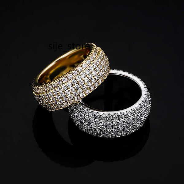 band rings selling five rows of zircon encrypting hip hop men's and women's rings fashion simple trend jewelry, Silver
band rings selling five rows of zircon encrypting hip hop men's and women's rings fashion simple trend jewelry, Silver
