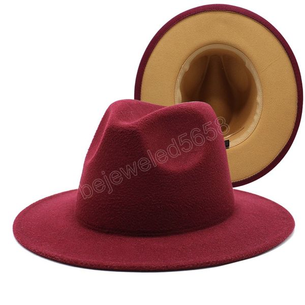 simple outer wine red and camel wool felt jazz fedora hats autumn winter men women wide brim panama cap, Blue;gray
simple outer wine red and camel wool felt jazz fedora hats autumn winter men women wide brim panama cap, Blue;gray