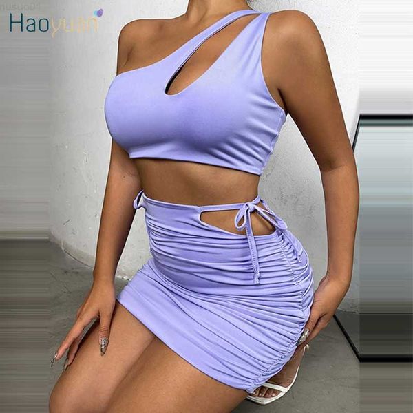 urban dresses haoyuan two piece set cut out one shoulder crop bandage mini skirt club outfits for women 2022 summer matching sets l230711, White;black
urban dresses haoyuan two piece set cut out one shoulder crop bandage mini skirt club outfits for women 2022 summer matching sets l230711, White;black