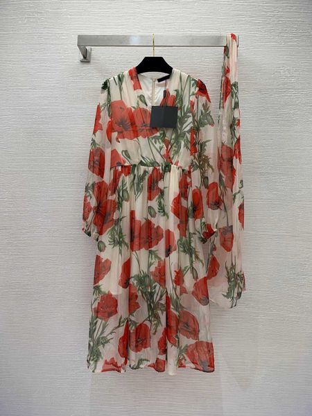 23ss summer dresses women dress womens designer clothing perspective sheer flowing fabric printed cross v-neck waist shrinking lantern sleev, Black;gray
23ss summer dresses women dress womens designer clothing perspective sheer flowing fabric printed cross v-neck waist shrinking lantern sleev, Black;gray