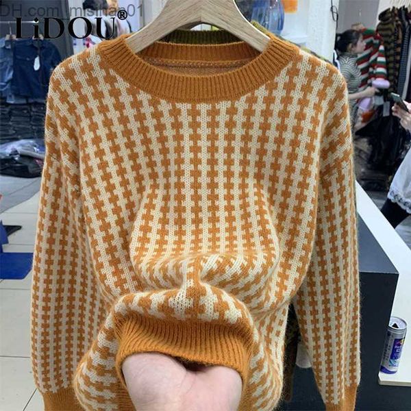 women's sweaters autumn and winter round neck retro plain print sweater women's loose casual all matching knitted women's par, White;black
women's sweaters autumn and winter round neck retro plain print sweater women's loose casual all matching knitted women's par, White;black