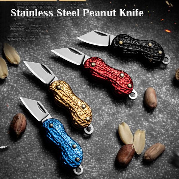 mini peanut open box knife key chain pendant car chain key ring folding multifunctional edc tool aluminum alloy folding knife, Silver
mini peanut open box knife key chain pendant car chain key ring folding multifunctional edc tool aluminum alloy folding knife, Silver