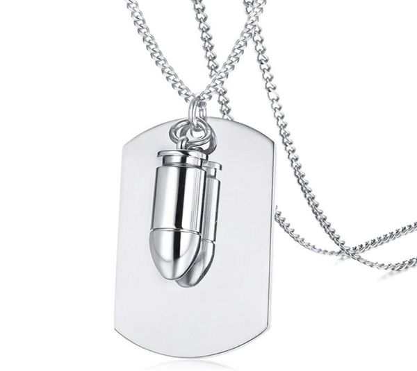 stainless steel men039s blank dog tag necklace with bullet pendant on chain silver gold black261o5940069
stainless steel men039s blank dog tag necklace with bullet pendant on chain silver gold black261o5940069