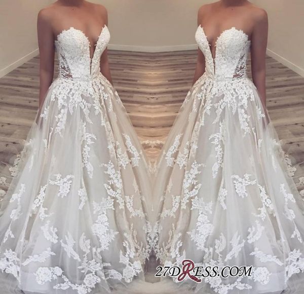 a line strapless sweetheart neckline sleeveless lace wedding dresses sheer illusion bodice elegant wedding dress bridal gowns brid2417816, White
a line strapless sweetheart neckline sleeveless lace wedding dresses sheer illusion bodice elegant wedding dress bridal gowns brid2417816, White