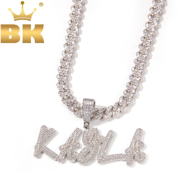 pendant necklaces the bling king custom letters double layer cursive pendant iced out 9mm cuban link chain necklace with name charm hiphop j, Silver
pendant necklaces the bling king custom letters double layer cursive pendant iced out 9mm cuban link chain necklace with name charm hiphop j, Silver