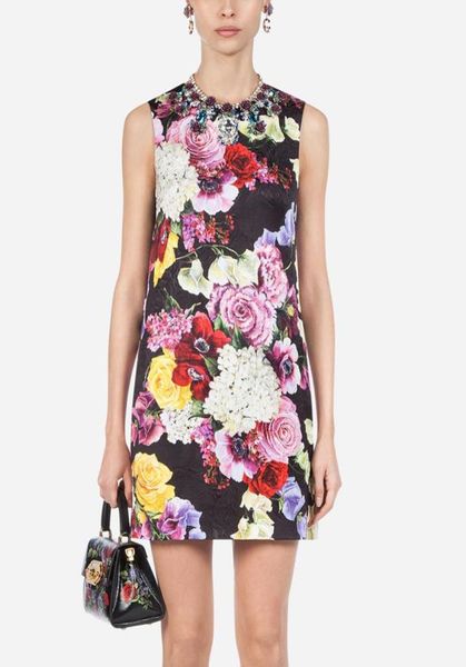 luxury women flower print sheath dress round neck sleeveless dresses 04k8863235787, White;black
luxury women flower print sheath dress round neck sleeveless dresses 04k8863235787, White;black