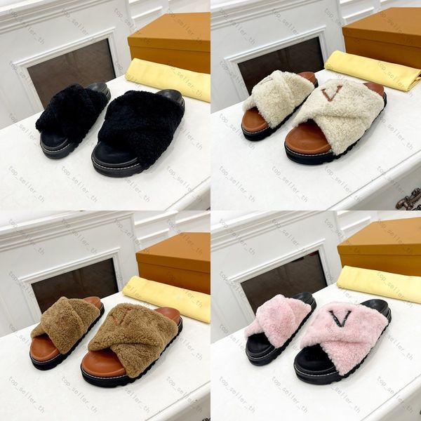 paseo flat comfort mule designer slippers furry slides men women fur slipper with box, Black
paseo flat comfort mule designer slippers furry slides men women fur slipper with box, Black