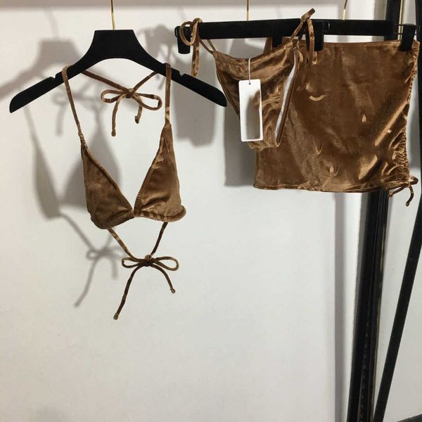 23ss womens bikini designer bathing suit bikini swimwear bikini split swimwear three piece lace up underwear triangle flocking short skirt w, White;black
23ss womens bikini designer bathing suit bikini swimwear bikini split swimwear three piece lace up underwear triangle flocking short skirt w, White;black