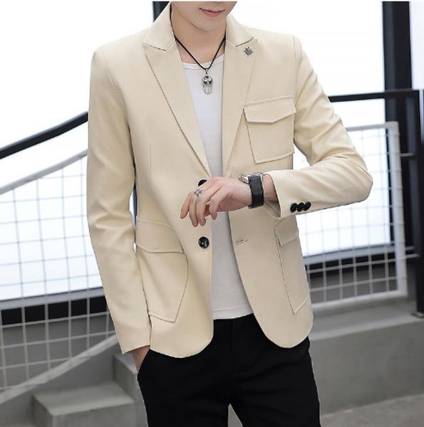 men's suits blazers spring suit men's single chest button double button slim fit casual 230710, White;black
men's suits blazers spring suit men's single chest button double button slim fit casual 230710, White;black