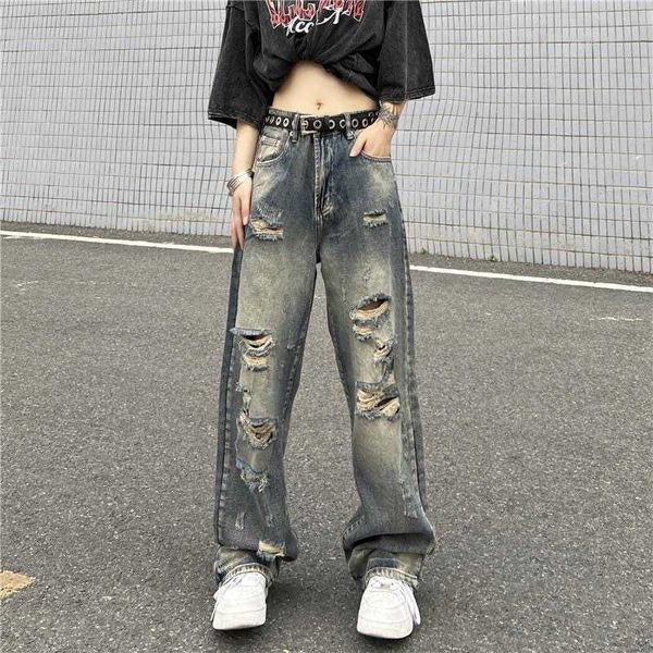american retro distressed washed men's and women's trendy jeans ins summer street loose casual versatile straight leg pants, Blue
american retro distressed washed men's and women's trendy jeans ins summer street loose casual versatile straight leg pants, Blue