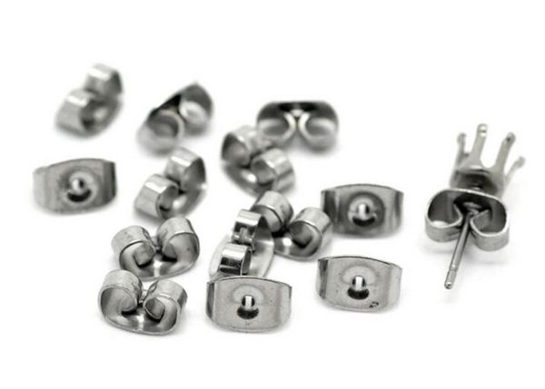 silver tone stainless steel butterfly earrings backings earrings back sersholdersstainless steel earring plugs 200pcs set6698786, White
silver tone stainless steel butterfly earrings backings earrings back sersholdersstainless steel earring plugs 200pcs set6698786, White