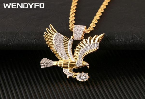 wendyfo eagle pendant necklace men gold color charm chain necklaces punk zircon rapper fashion hip hop jewelry gift y8545981, Silver
wendyfo eagle pendant necklace men gold color charm chain necklaces punk zircon rapper fashion hip hop jewelry gift y8545981, Silver
