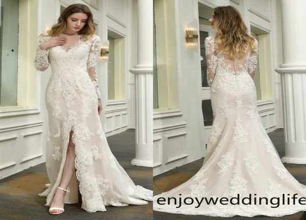 mermaid wedding dresses v neck long sleeves floor bridal sweep train lace long split wedding dresses bridal gowns custom made cps12591950, White
mermaid wedding dresses v neck long sleeves floor bridal sweep train lace long split wedding dresses bridal gowns custom made cps12591950, White