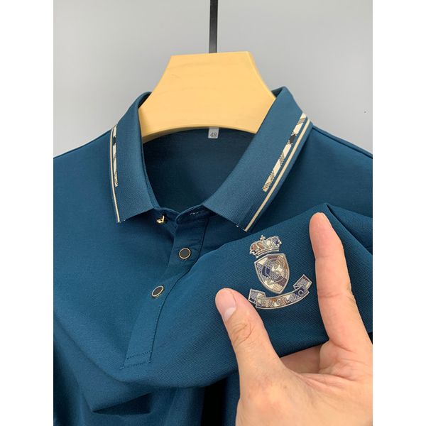 men s t shirts luxury mercerized cotton short sleeve t shirt polo neck high end shirt loose 2023 embroidered summer m 4xl 230711, White;black
men s t shirts luxury mercerized cotton short sleeve t shirt polo neck high end shirt loose 2023 embroidered summer m 4xl 230711, White;black