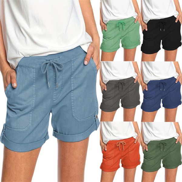 2023 summer new solid straight casual pants women's shorts lace up fashion lady shorts europe america, White;black
2023 summer new solid straight casual pants women's shorts lace up fashion lady shorts europe america, White;black