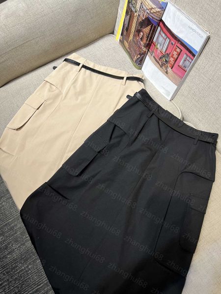 23ss designer skirts womens designer clothing metal buckle cloth belt pocket high-waisted tooling long skirt women clothes, Black
23ss designer skirts womens designer clothing metal buckle cloth belt pocket high-waisted tooling long skirt women clothes, Black
