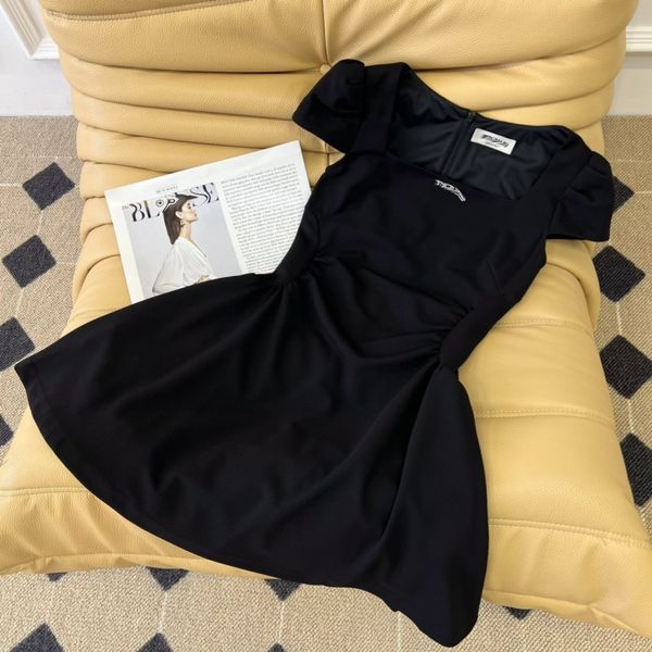 designer dress french women designer clothing square neck with waistband style design sense, small black short skirt, summer new style, Black;gray
designer dress french women designer clothing square neck with waistband style design sense, small black short skirt, summer new style, Black;gray