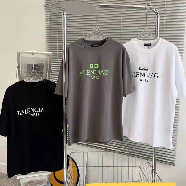 22ss new summer bajia cotton double b printed short-sleeved t-shirt men and women with the same style of loose casual t-shirt, White
22ss new summer bajia cotton double b printed short-sleeved t-shirt men and women with the same style of loose casual t-shirt, White