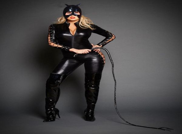 catwoman cosplay catsuit women lace up zipper jumpsuit cat mistress role play halloween costume with mask3365150, Black;red
catwoman cosplay catsuit women lace up zipper jumpsuit cat mistress role play halloween costume with mask3365150, Black;red