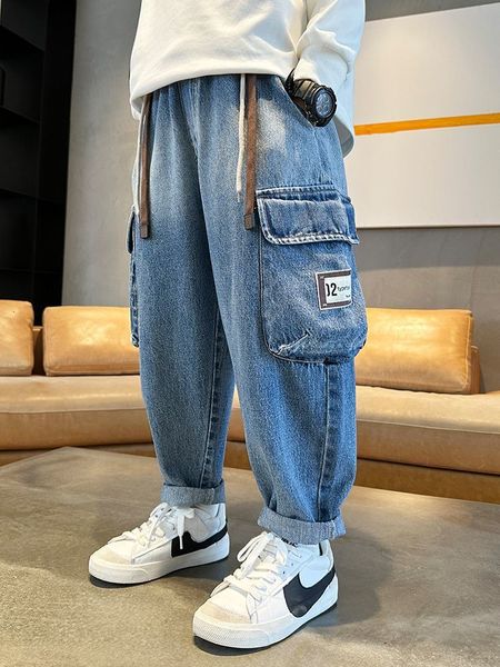jeans spring autumn kids casual cargo pants for big boy child fashion vintage trousers cotton sweatpants teenage boys 14 to 5yrs 230711, Blue
jeans spring autumn kids casual cargo pants for big boy child fashion vintage trousers cotton sweatpants teenage boys 14 to 5yrs 230711, Blue