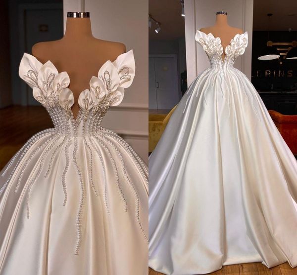 unique designer pearls ivory satin ball gown wedding dresses for women dubai arabic turkish princess bridal gowns vintage plus size women ce, White
unique designer pearls ivory satin ball gown wedding dresses for women dubai arabic turkish princess bridal gowns vintage plus size women ce, White