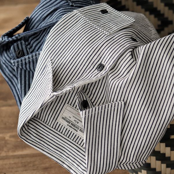 men's dress shirts autumn japanese retro long sleeved lapel denim striped cargo shirt fashion washed old vintage thickened casual blous, White;black
men's dress shirts autumn japanese retro long sleeved lapel denim striped cargo shirt fashion washed old vintage thickened casual blous, White;black