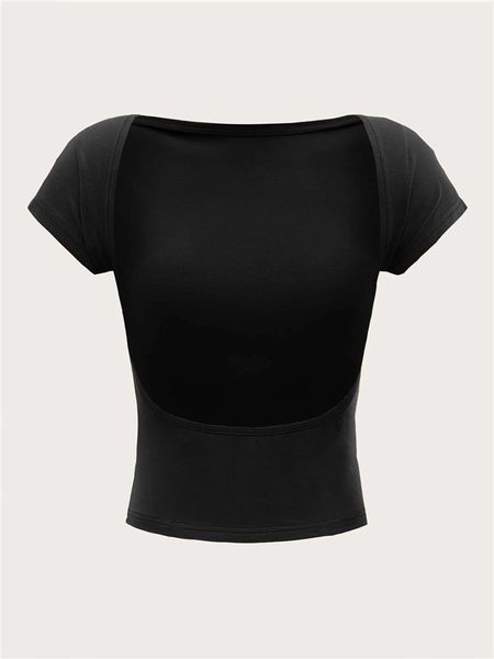 women's t-shirt women's o-neck backless t-shirt short sleeve solid color crop summer cute baby tee y2k clothes bodycon tunics fash, White
women's t-shirt women's o-neck backless t-shirt short sleeve solid color crop summer cute baby tee y2k clothes bodycon tunics fash, White
