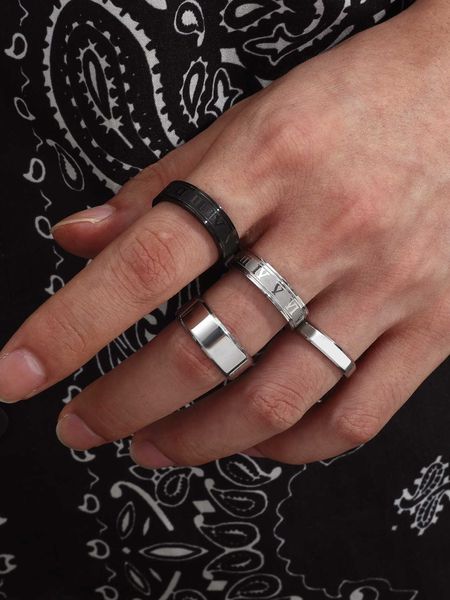 fashionable and popular 4pcs men minimalist ring stainless steel for jewelry gift and for a stylish look, Silver
fashionable and popular 4pcs men minimalist ring stainless steel for jewelry gift and for a stylish look, Silver
