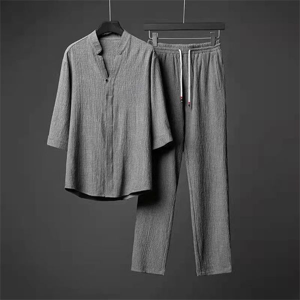 mens tracksuits summer fashion sports cotton linen twopiece set casual loose comfortable breathable highquality large size suit 230710, Gray
mens tracksuits summer fashion sports cotton linen twopiece set casual loose comfortable breathable highquality large size suit 230710, Gray