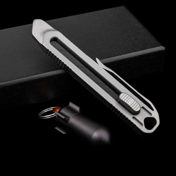 multi-function titanium alloy utility knife wallpaper knife crowbar durable sturdy fast cutting art knife with clip bottle open, Silver
multi-function titanium alloy utility knife wallpaper knife crowbar durable sturdy fast cutting art knife with clip bottle open, Silver