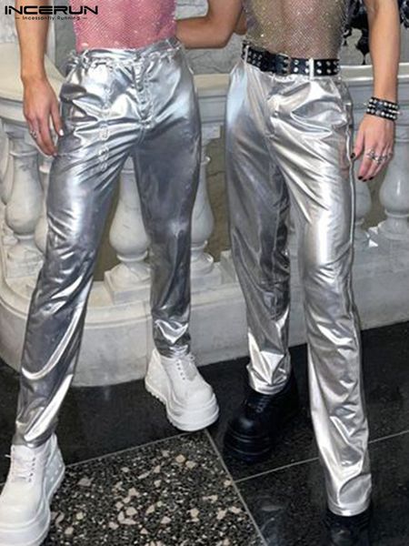 men s pants men shiny solid color button joggers pockets streetwear casual straight trousers 2023 fashion party pantalon incerun 7 230711, Black
men s pants men shiny solid color button joggers pockets streetwear casual straight trousers 2023 fashion party pantalon incerun 7 230711, Black