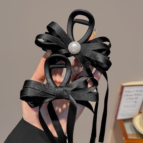 korean women temperament pearl bowknot hair claws elegant hair clips black ribbon hairpins barrettes girls hair accessories, Slivery;white
korean women temperament pearl bowknot hair claws elegant hair clips black ribbon hairpins barrettes girls hair accessories, Slivery;white
