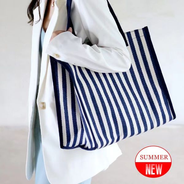 evening bags reusable women travel shopper tote shopping bag canvas casual beach handbags female stripe design shoulder bags 230710
evening bags reusable women travel shopper tote shopping bag canvas casual beach handbags female stripe design shoulder bags 230710