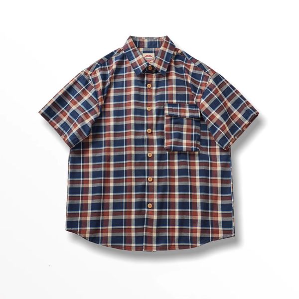 men's dress shirts summer japanese retro short sleeve lapel plaid cargo shirt fashion washed loose casual couple pocket blouses 230710, White;black
men's dress shirts summer japanese retro short sleeve lapel plaid cargo shirt fashion washed loose casual couple pocket blouses 230710, White;black