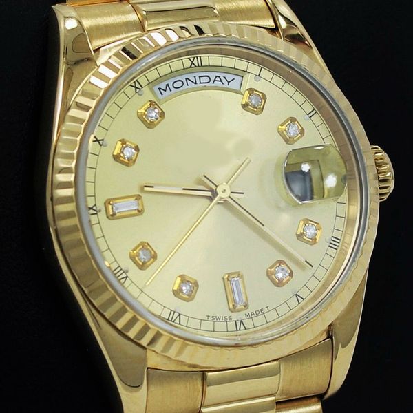 luxury dj factory 118238a 18k yellow gold diamond dial watch asia 2813 automatic mens men's 36mm watch watches box, Slivery;golden
luxury dj factory 118238a 18k yellow gold diamond dial watch asia 2813 automatic mens men's 36mm watch watches box, Slivery;golden