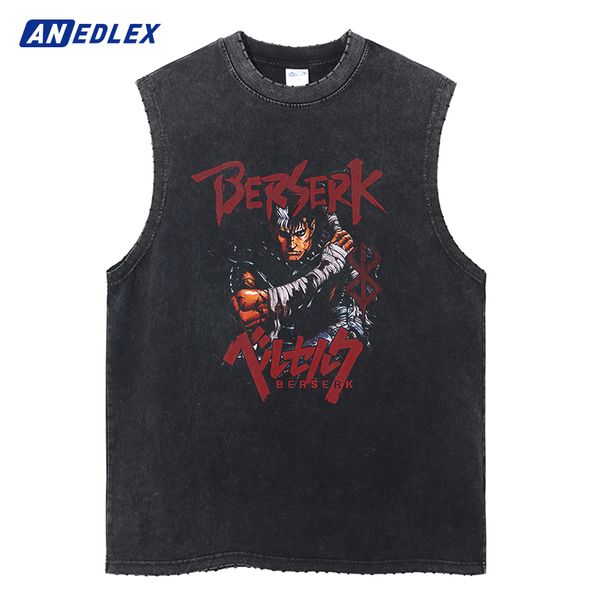 men' tank fashion ripped casual vest harajuku streetwear washed anime print men summer sleeveless cotton vintage tee 230710, White;black
men' tank fashion ripped casual vest harajuku streetwear washed anime print men summer sleeveless cotton vintage tee 230710, White;black
