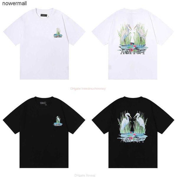 high amirly designer fashion double clothing es tees am yarn tshirt light luxury amies quality double crane printing pure cotton short sleev, White;black
high amirly designer fashion double clothing es tees am yarn tshirt light luxury amies quality double crane printing pure cotton short sleev, White;black