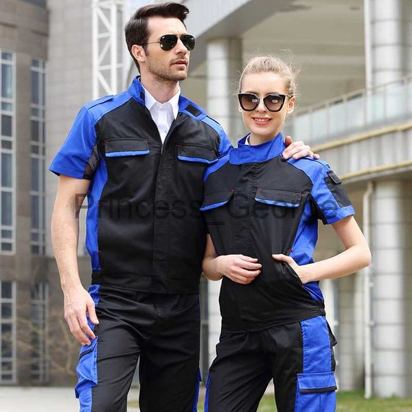 

others apparel working clothing workwear men women worker coveralls workmen uniforms car repairmen workshop fashion work suit mechanical jac, Black;white