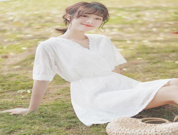 2020 summer new vneck waist skirt lace crocheted shortsleeved dress fairy beach skirt6615451, White;black
2020 summer new vneck waist skirt lace crocheted shortsleeved dress fairy beach skirt6615451, White;black