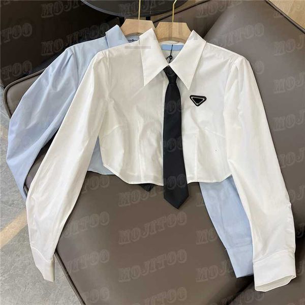 women's blouses & shirts designer metal badge women cropped with tie design letter long sleeved street style shirt coat ppjq, White
women's blouses & shirts designer metal badge women cropped with tie design letter long sleeved street style shirt coat ppjq, White